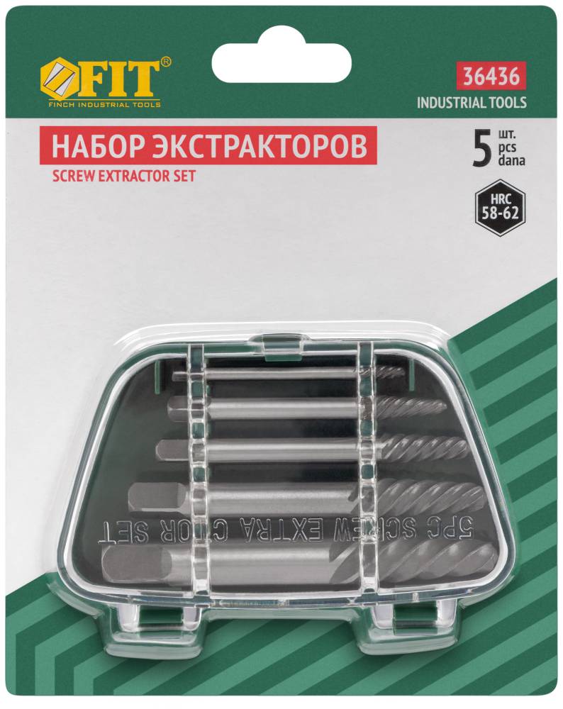 картинка Экстракторы для шурупов усил. (5шт) Fit /36436/ от компании Иж-тул