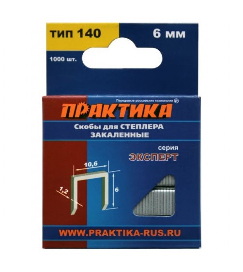 картинка Скобы ПРОФИ  6мм (т140) 1000 шт.Практика /775-198/ от компании Иж-тул